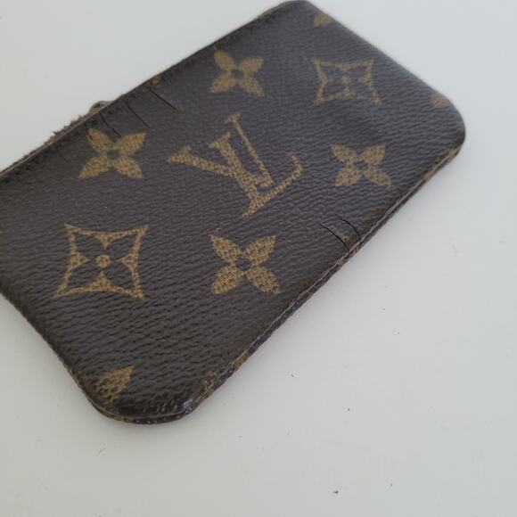 Authentic Louis Vuitton Vintage Monogram Card Key Case Brown Small Zippy Wallet - Picture 7 of 9